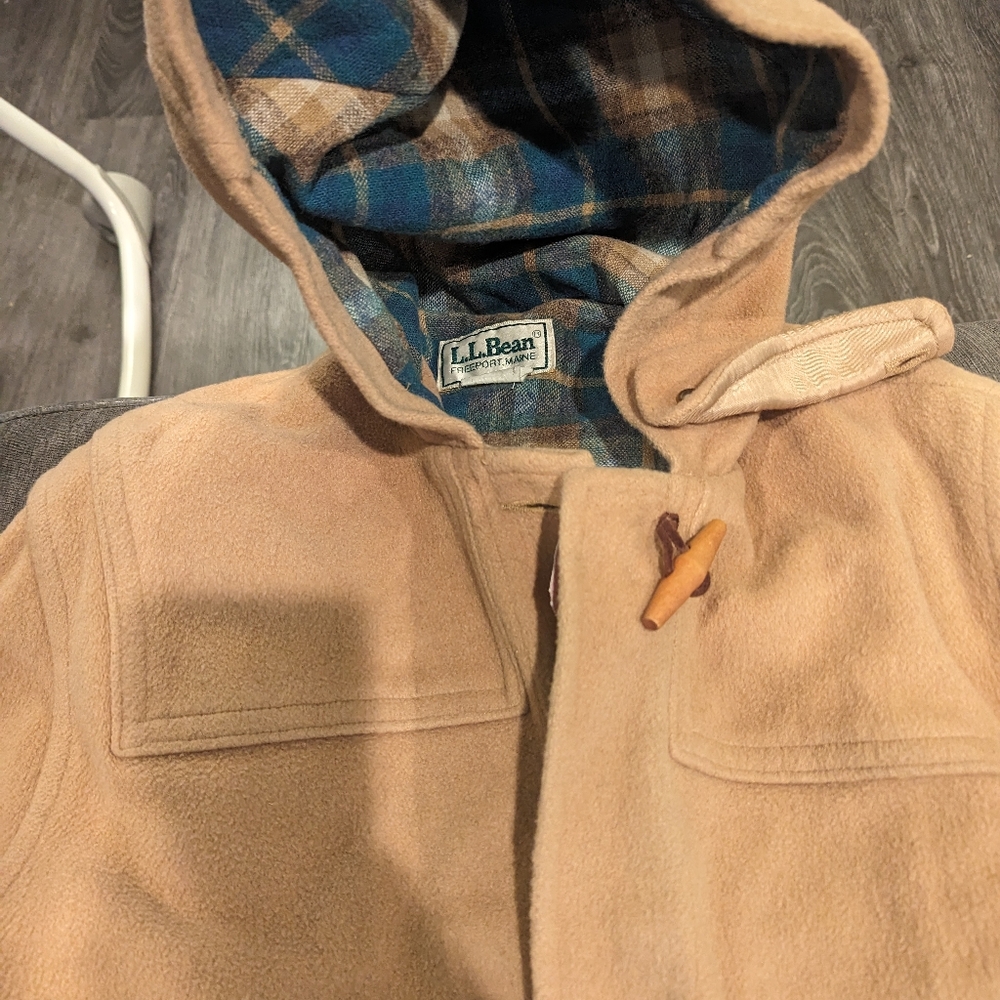 L.L. Bean Cream Pea Coat Classic Design - Picture 2 of 8